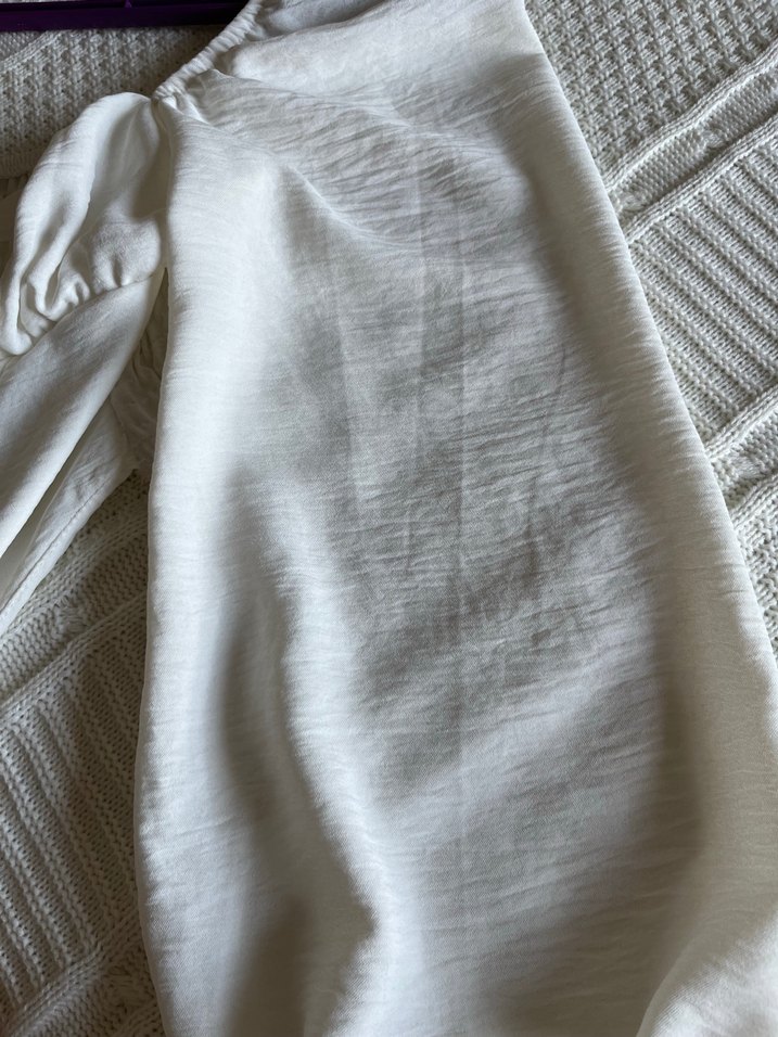 Beyaz Keten korseli bluz - Görsel 2