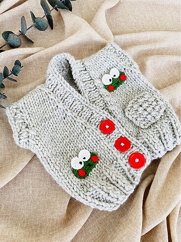 H&M Kurbağalı Bebek Yeleği