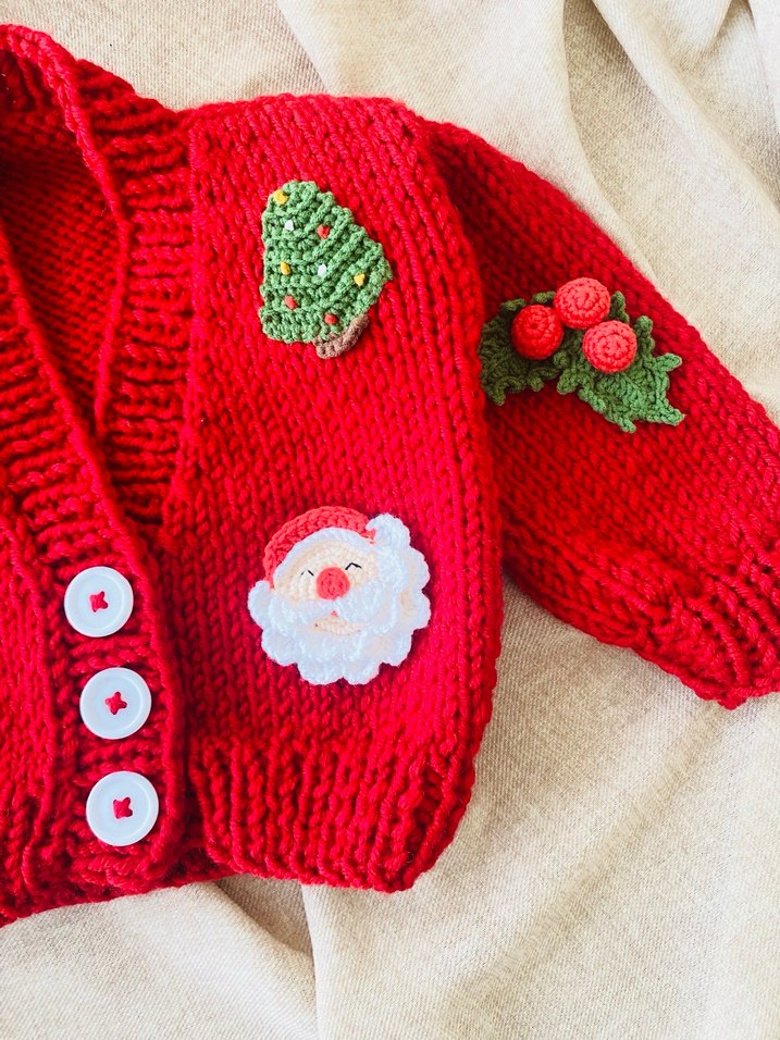 Kırmızı Yeni Yıl Hırkası - Görsel 3