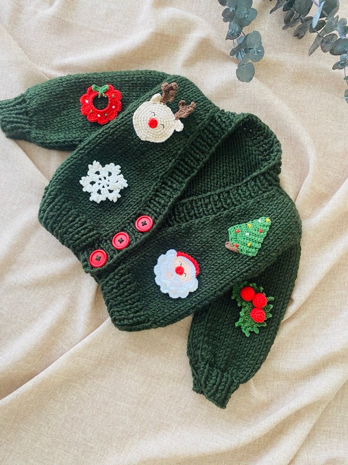 Yeşil Yeni Yıl Hırkası - Görsel 4