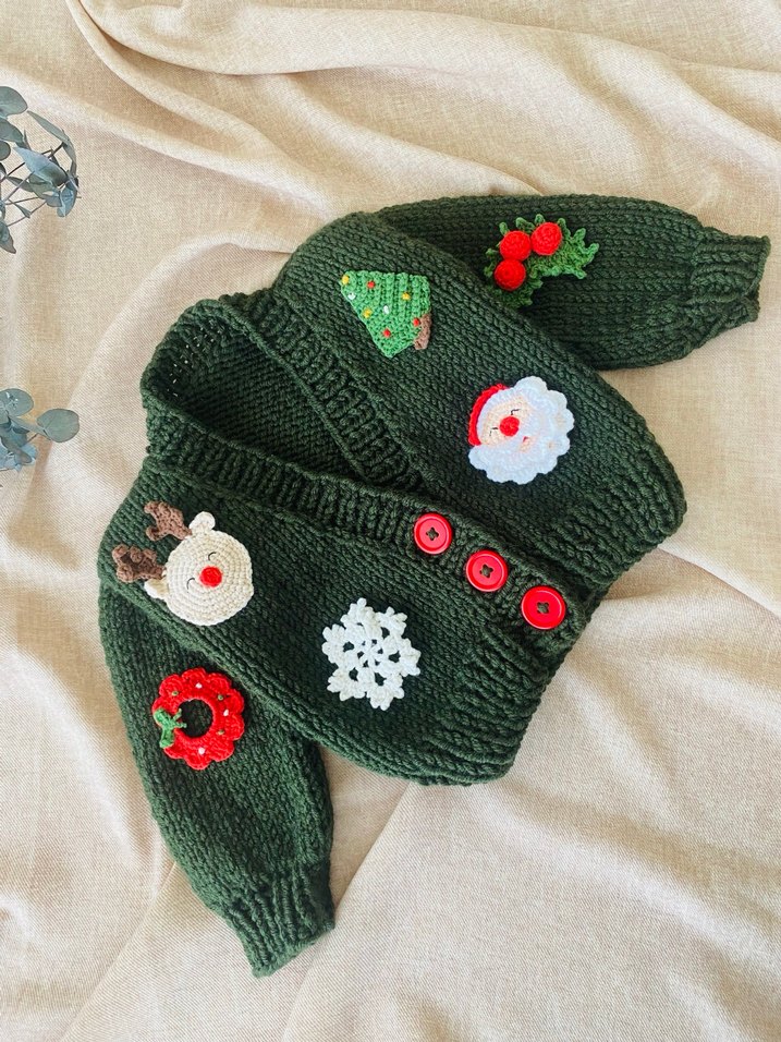 Yeşil Yeni Yıl Hırkası - Görsel 5