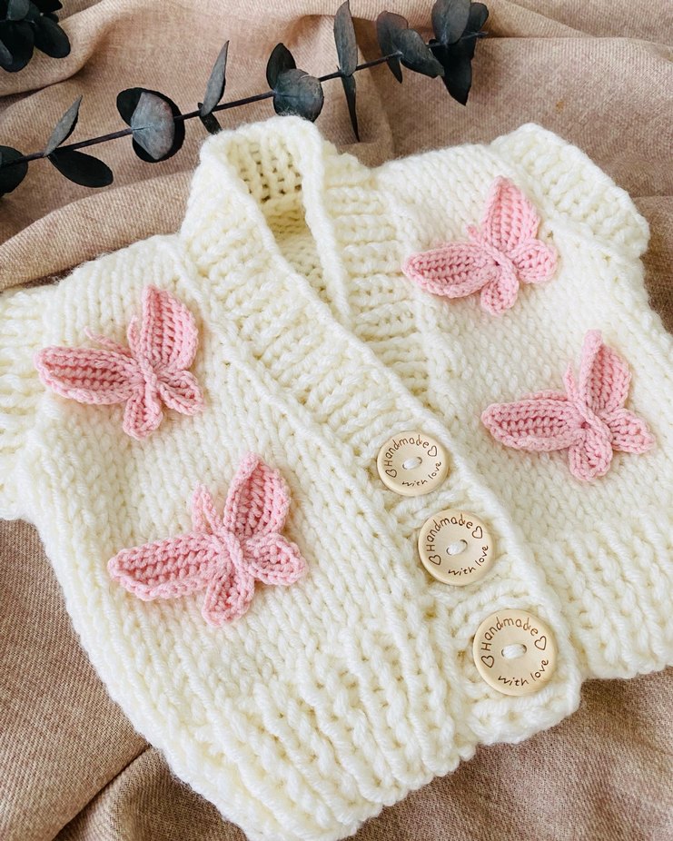 Kelebekli Bebek Yeleği - Görsel 3