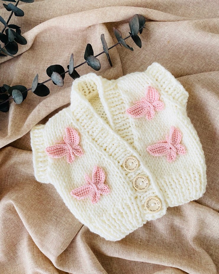 Kelebekli Bebek Yeleği - Görsel 2