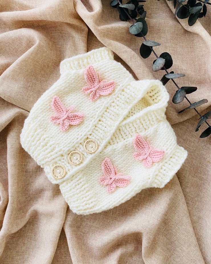 Kelebekli Bebek Yeleği - Görsel 4