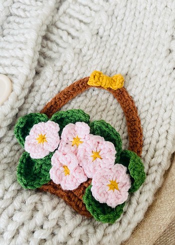 Çiçek Sepetli Bebek Yeleği - Görsel 5