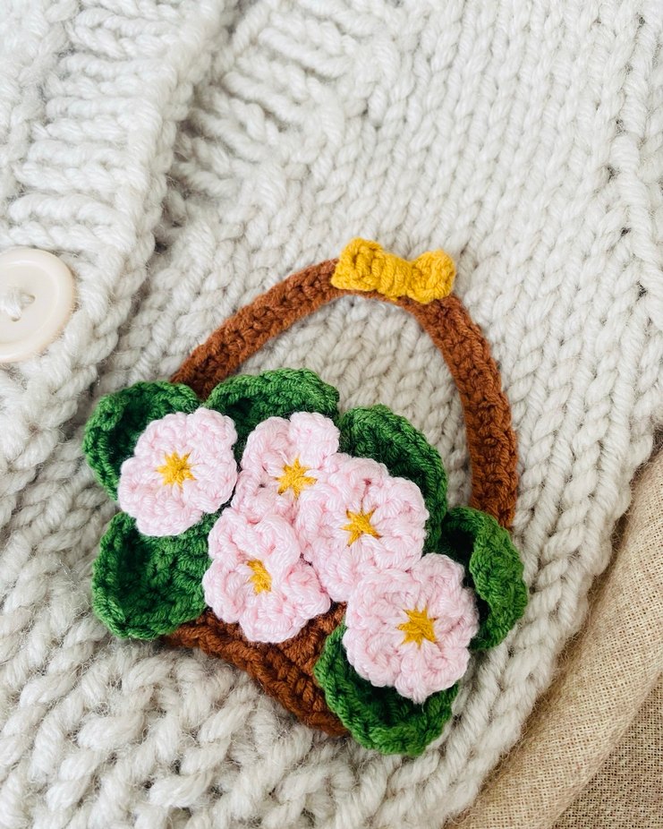 Çiçek Sepetli Bebek Yeleği - Görsel 5