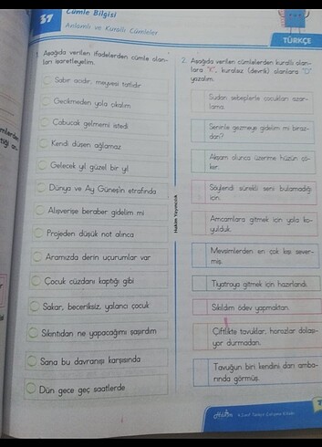 4.sınıf türkçe etkinlikli çalışma kitabı  - Görsel 2