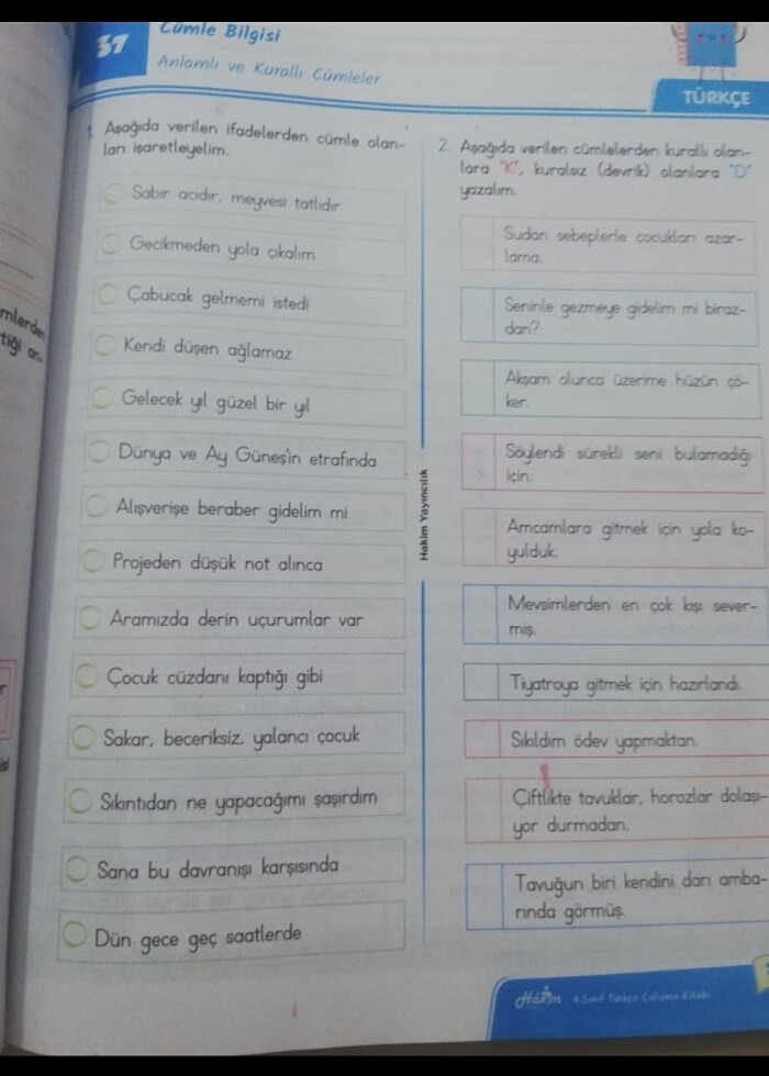4.sınıf türkçe etkinlikli çalışma kitabı  - Görsel 2