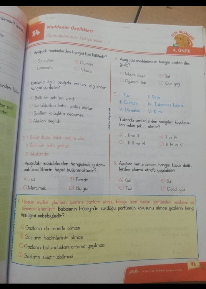 4. Sınıf fen bilimleri soru bankası - Görsel 3