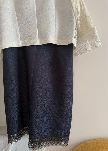 Dantel Detaylı Midi Boy Modern Klasik Ceket Elbise - Görsel 6