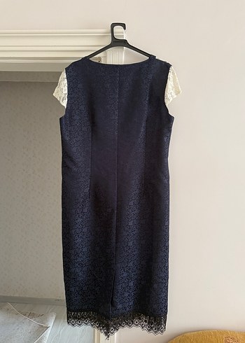 Dantel Detaylı Midi Boy Modern Klasik Ceket Elbise - Görsel 3