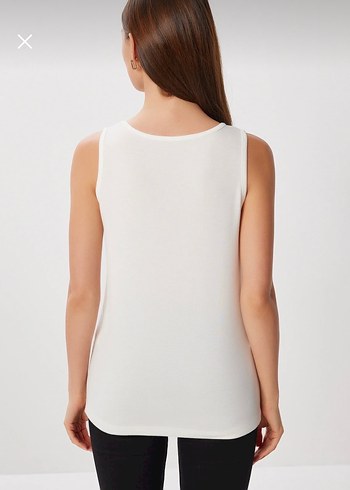 Açık Omuzlu Atletli Viskon Bluz Siyah Beyaz - Görsel 3