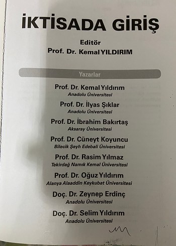 İktisada Giriş - Kemal Yıldırım - Görsel 2