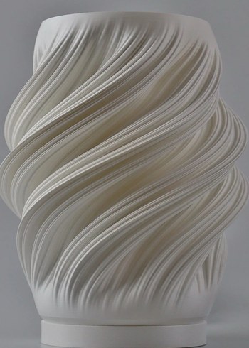 Beden Beyaz Dalgalı Desenli 24 cm Vazo