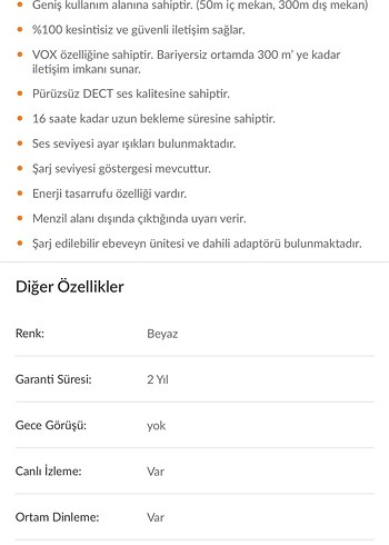 Beyaz Bebek Monitörü ve Kamera - Görsel 8