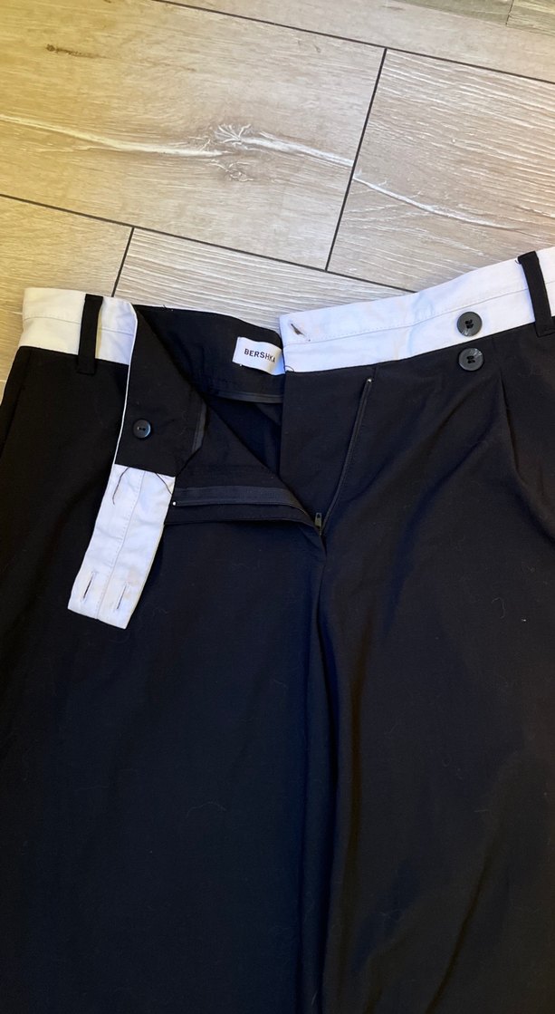 Siyah Kemerli Kadın Kumaş Pantolon - Görsel 2