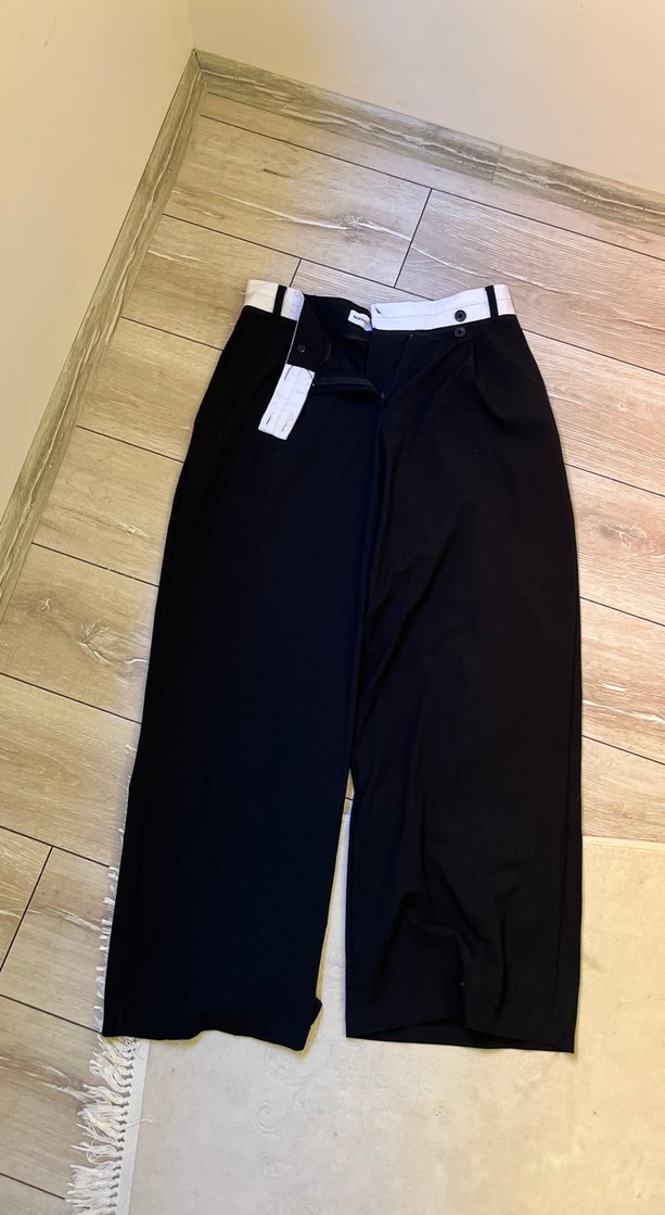 Siyah Kemerli Kadın Kumaş Pantolon - Görsel 3