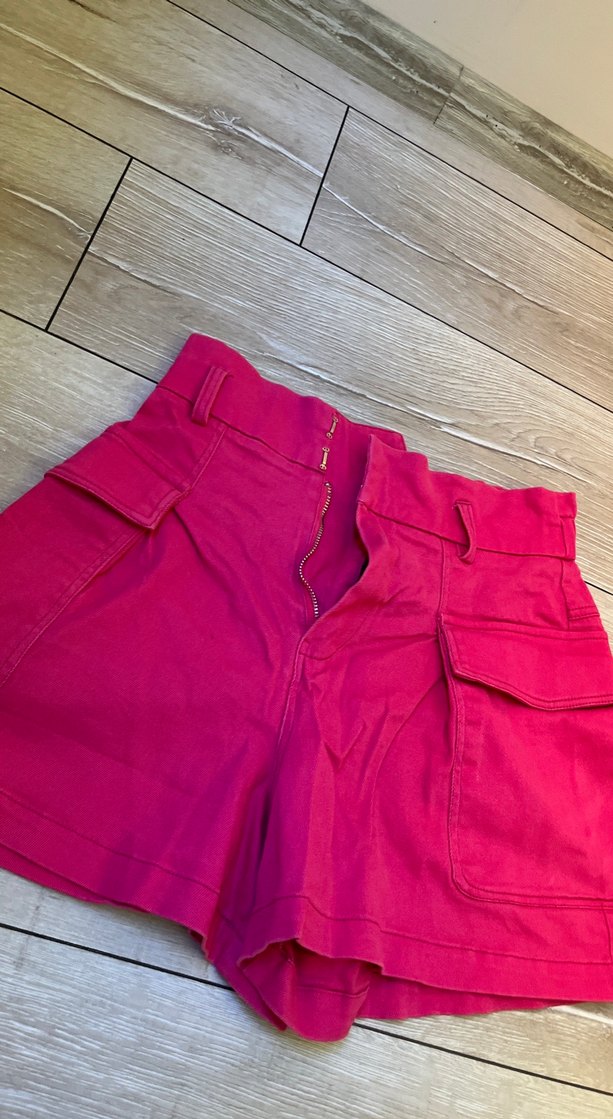 Koyu Pembe Kemerli Kadın Mini Şort - Görsel 2