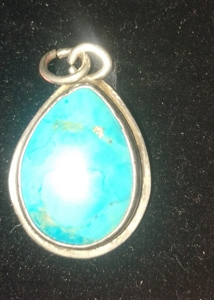 Damla İran Firuze Taşlı Gümüş Kolye Ucu - Görsel 3