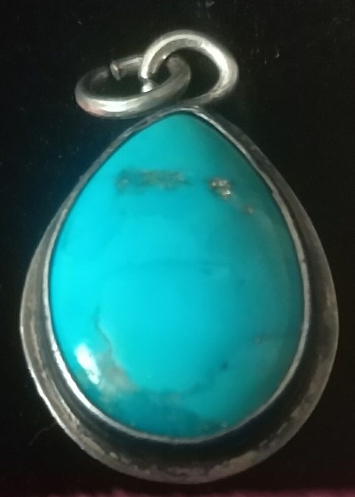 Damla İran Firuze Taşlı Gümüş Kolye Ucu - Görsel 4