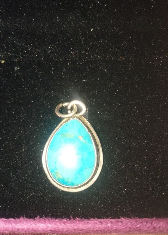 Damla İran Firuze Taşlı Gümüş Kolye Ucu - Görsel 5