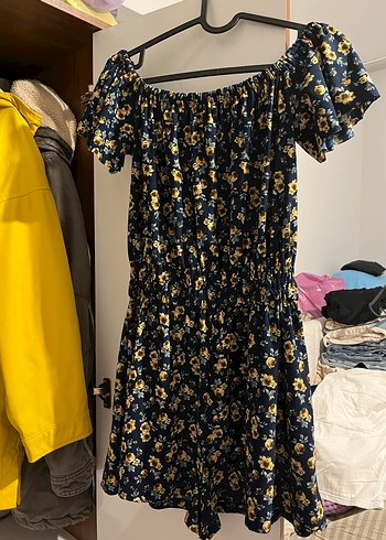 Sarı Çiçekli Bohem Kısa Tulum - Görsel 2