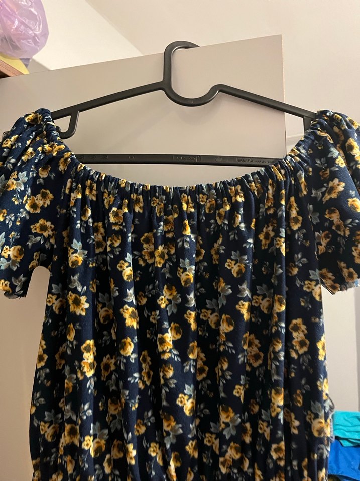 Sarı Çiçekli Bohem Kısa Tulum - Görsel 3