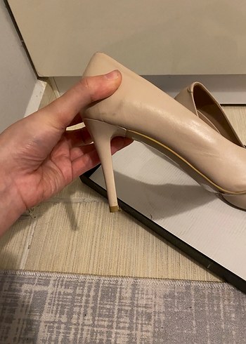 Derimod Deri Mod Bej Stiletto Topuklu Kadın Ayakkabı