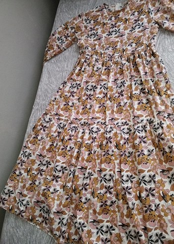 Zara Çiçek Desenli Uzun Bohem Elbise