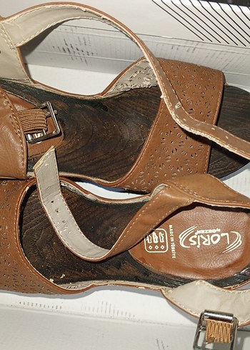 Kahverengi Dolgu Topuklu Sandalet - Görsel 4