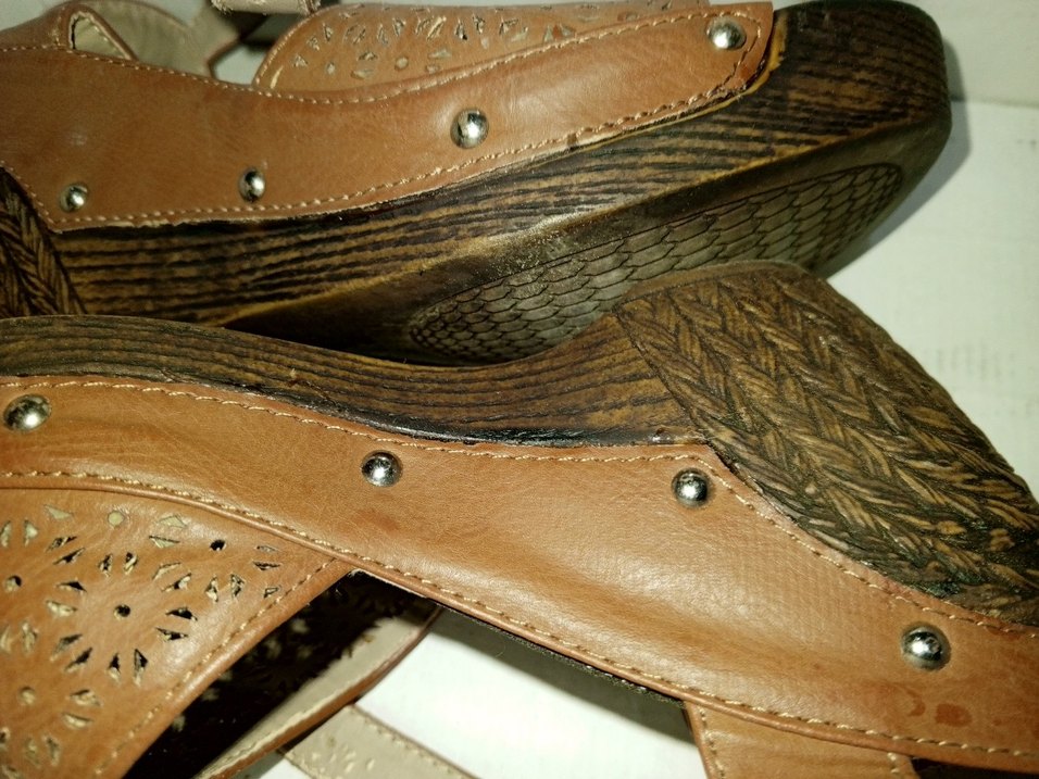 Kahverengi Dolgu Topuklu Sandalet - Görsel 5