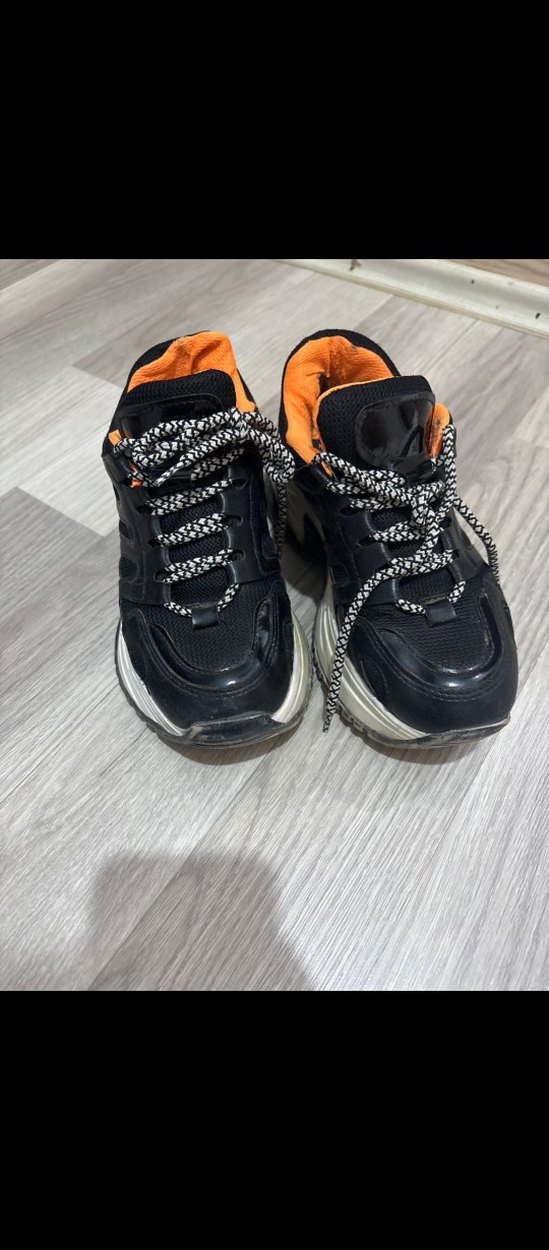 Platform Topuklu Siyah Spor Ayakkabı - Görsel 5