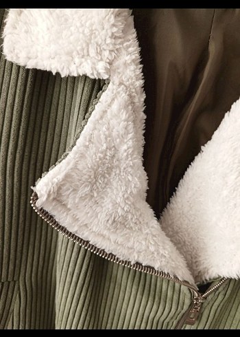 Kadın Haki Süet Kürk Detaylı Ceket - Görsel 5