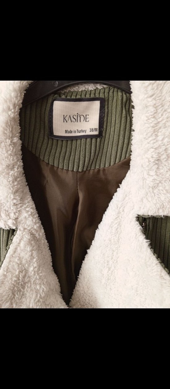 Kadın Haki Süet Kürk Detaylı Ceket - Görsel 4