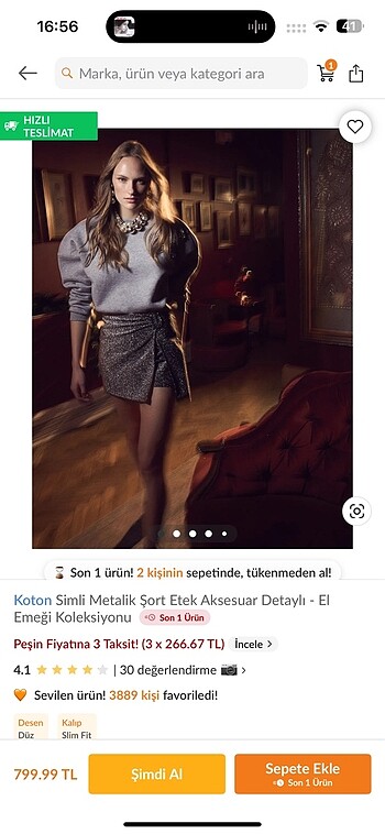 Zara şort etek