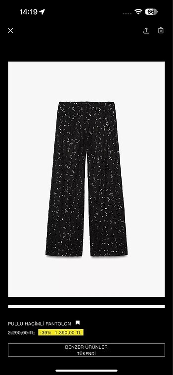 Zara pullu pantolon