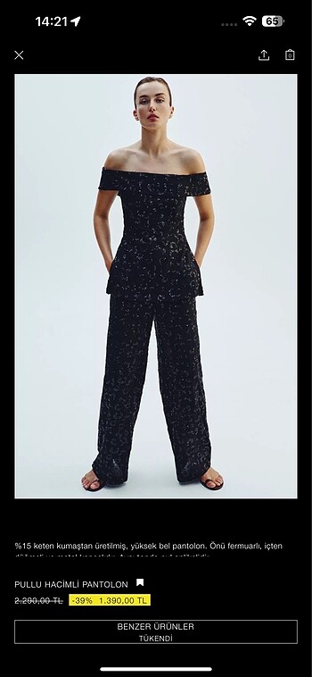 Zara Zara pullu pantolon
