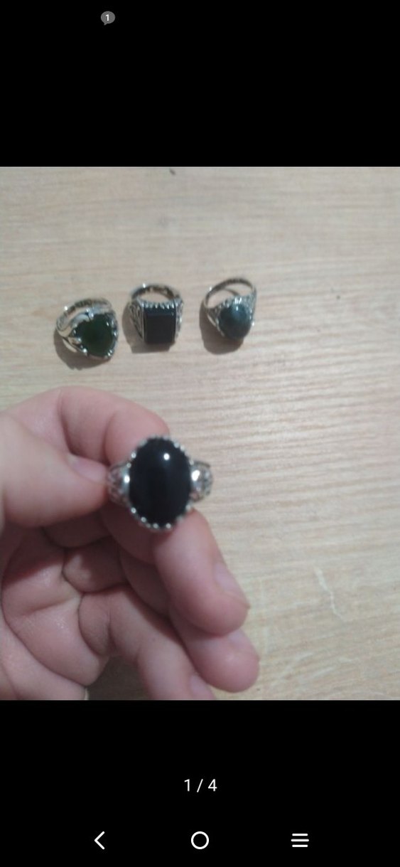 Erkek Minimalist Yeşil Taşlı Yüzük - Görsel 3