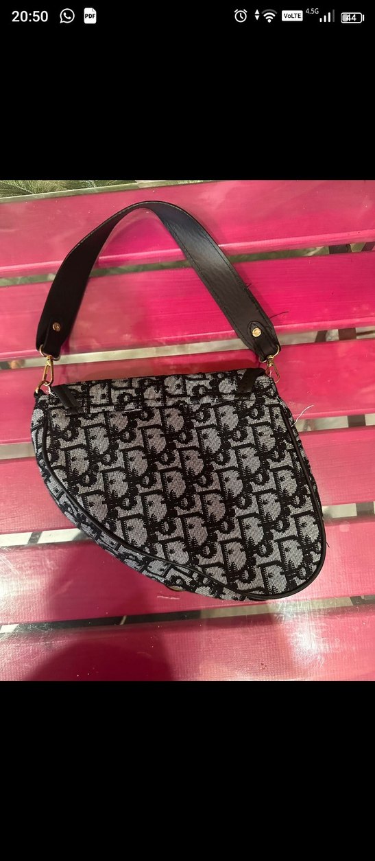 Siyah Deri Tokalı Kadın Omuz Çantası - Görsel 3