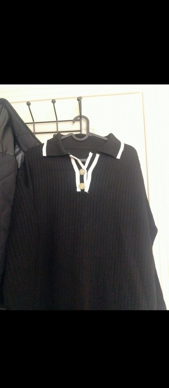 Kadın Siyah Uzun Kollu Triko Elbise - Görsel 2