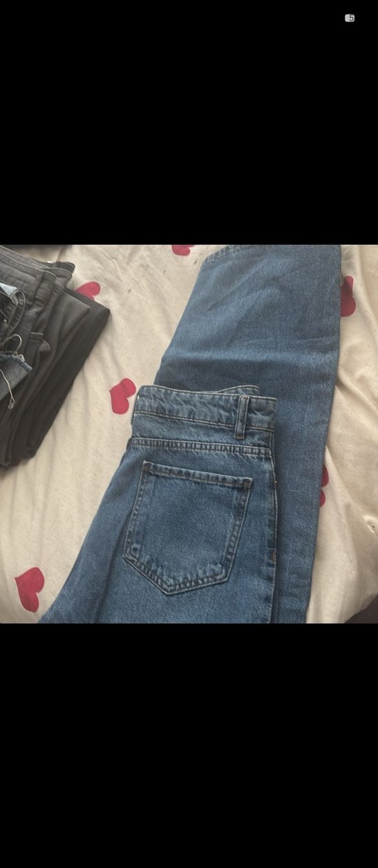 Mavi Bol Kesim Midi Boy Kadın Denim Pantolon - Görsel 4