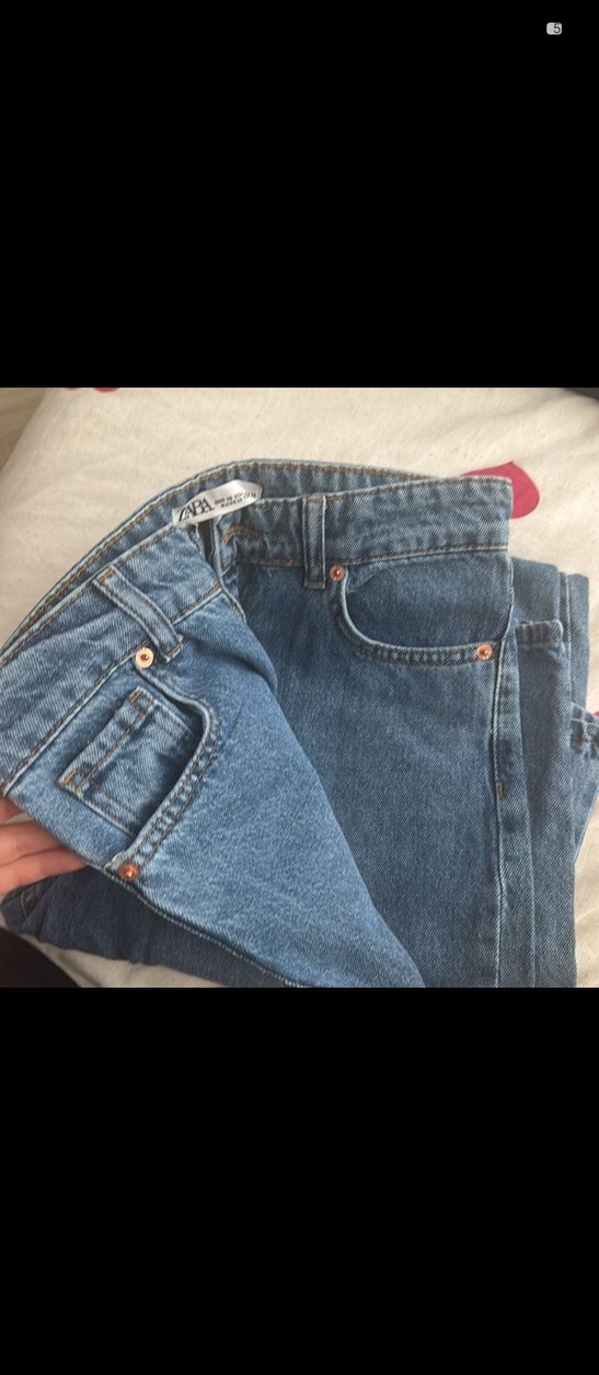 Mavi Bol Kesim Midi Boy Kadın Denim Pantolon - Görsel 2