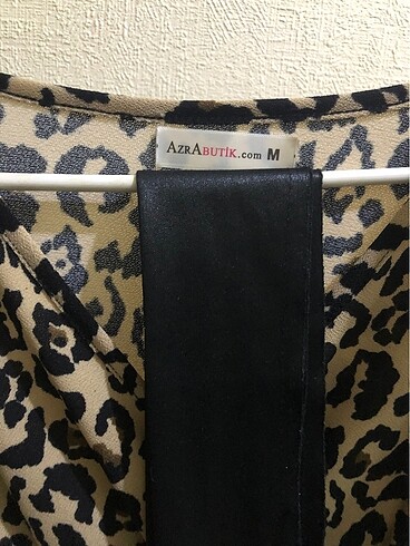 m Beden camel Renk Leopar desenli elbise