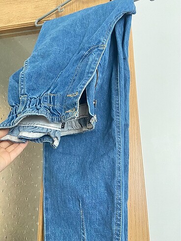 40 Beden mavi Renk Beli lastikli kot pantolon