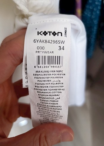 34 Beden Koton-Dantel Detaylı Mini Beyaz Elbise