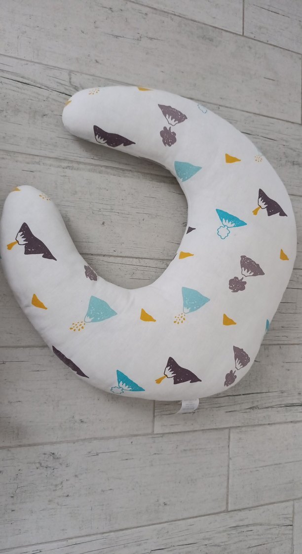 Baskılı Gri Emzirme ve Hamilelik Yastığı - Görsel 2