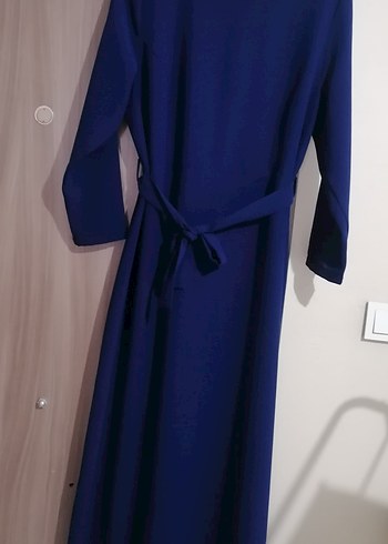 Zincir Detaylı Lacivert Uzun Kollu Elbise - Görsel 2