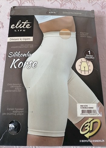 Bej Silikonlu Korse Mini Şort - Görsel 2