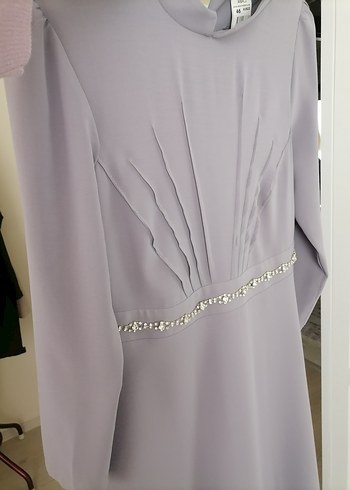 Gri Uzun Kollu Abiye Elbise - Görsel 5