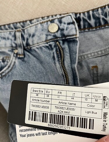 38 Beden mavi Renk Jean kot